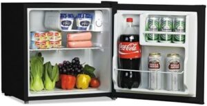 Alera BC-46-E Refrigerator with Chiller Compartment - Black, compact refrigerator with sleek design