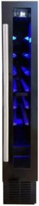 Equator 9 Bottle Stainless Slim Wine Cooler Freestanding Built-In with Handle