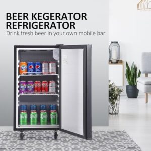 Beer Kegerator, Single Tap Draft Beer Dispenser, Full Size Stainless Steel Keg Refrigerator  