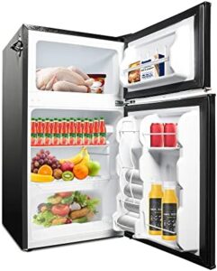 3.2 Cu.Ft Small Refrigerator with Freezer in Black, Energy Efficient, Perfect for Small Spaces  