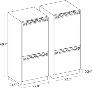 22" Panel Ready Refrigerator with Bottom Freezer in a modern kitchen, showing sleek design and spacious layout