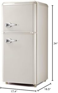 FLS-80G-cream-ZQL01 Compact Refrigerator in cream color