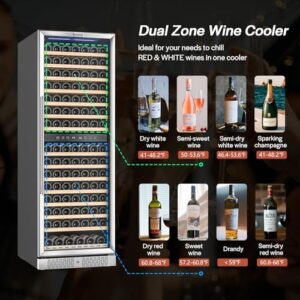 Empava Fridge Cooler Wine Refrigerator with dual zone cooling and sleek stainless steel design