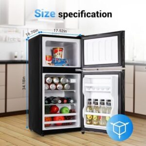 FLS-80-BLACK Refrigerator in black, compact design, energy-efficient cooling, sleek modern appliance