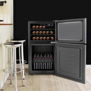 Wine Cooler Refrigerator, 30 Bottles Dual Zones Wine Fridge for Red, White, Champagne & Sparkling Wine