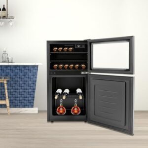 Wine Cooler Refrigerator, 30 Bottles Dual Zones Wine Fridge for Red, White, Champagne & Sparkling Wine