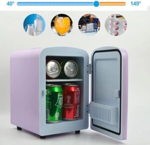 Mini Fridge Skincare Fridge in purple, 4-liter capacity, portable cooler and warmer