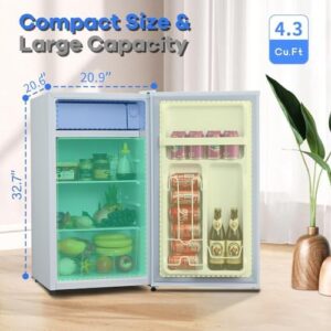 Compact Mini Fridge with Freezer, 4.3 Cu.Ft Single Door Refrigerator, ideal for food storage and drink cooling