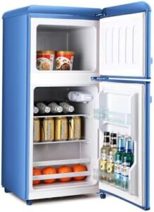 TY-FLS-80G-BLUE-H020 Retro Mini Fridge with Freezer in Blue, Compact and Stylish