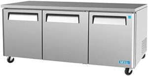 Turbo Air MUR-72 Undercounter Refrigerator - 3 doors, 19 Cu. Ft., stainless steel, energy-efficient design